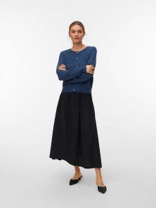 Vero Moda Kardigan "Jaqueline" w kolorze granatowym rozmiar: L. Niebieskie kardigany Vero Moda, ze splotem. Za 86,99 zł.