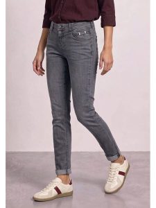Street One Dżinsy - Slim fit - w kolorze szarym rozmiar: W30/L30. Szare jeansy Street One, z aplikacjami, ze skóry. Za 219,95 zł.