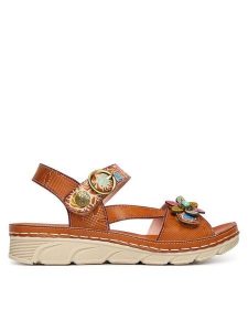 Laura Vita Sandały Dorry 21 Brązowy. Brązowe sandały LAURA VITA, bez wzorów, ze skóry, bez obcasa, na płaskiej podeszwie, bez zapięcia. Za 389,99 zł.