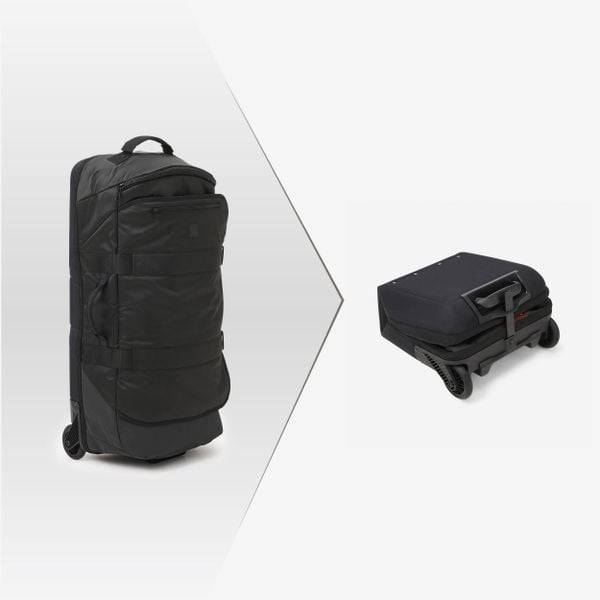 Torba podróżna składana Space Saver 85 L. Brązowe kombinezony DECATHLON, l, bez wzorów, z materiału, sportowe, bez kołnierzyka, bez ramiączek, długie. Za 349,99 zł.