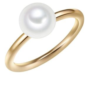 Valero Pearls Srebrny pierścionek srebro wysokiej próby Perła hodowlana słodkowodna żółte złoto Pierścionki 1 ct Damski. Szare pierścionki Valero Pearls, z perłą, pozłacane. Za 199,99 zł.
