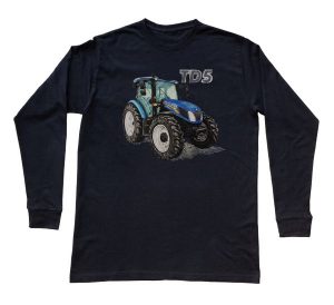 New Holland — bluzka z długim rękawem (Rozmiar: 3 - 4 lata; Kolor koszulki: czarny; Rodzaj nadruku: New Holland). Czarne bluzki nikiniki, s, bez wzorów, z bawełny, bez kołnierzyka, bez ramiączek. Za 79,00 zł.