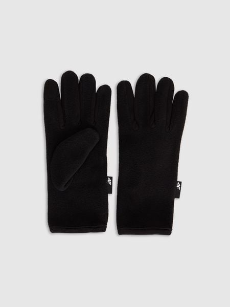 4F Rękawiczki polarowe Touch Screen uniseks - czarne XS. Czarne rękawiczki 4f, bez wzorów, z polaru. Za 49,99 zł.