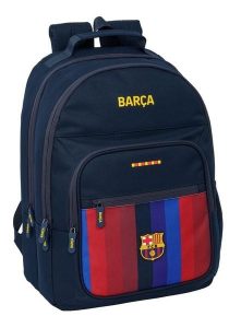Torba szkolna Barcelona 2026-27 z wieloma kieszeniami. Niebieskie torby podróżne i sportowe FC BARCELONA, bez wzorów, z materiału, duże. Za 276,11 zł.