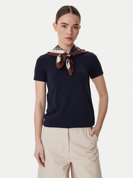 Weekend Max Mara T-Shirt Multib 2615971021 Granatowy Regular Fit. Niebieskie t-shirty Weekend Max Mara, xxl, bez wzorów, z bawełny, bez kołnierzyka, bez ramiączek. Za 279,99 zł.