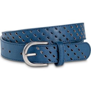 Pasek z wycinanym wzorem bonprix ciemnoniebiesko-srebrny kolor. Paski marki bonprix. Za 37,99 zł.