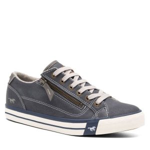 Tenisówki Mustang. Niebieskie trampki Mustang, bez wzorów, bez zapięcia. Za 215,99 zł.