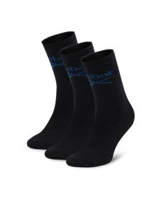 Reebok Skarpety długie R0258-SS24 (3-pack) Czarny. Czarne skarpetki Reebok, bez wzorów, z materiału. Za 39,99 zł.