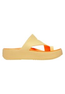 Klapki Dla Dorosłych Crocs Getaway Platform Toe Loop. Brązowe klapki Crocs, bez wzorów, z materiału, bez obcasa. Za 159,99 zł.