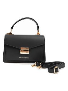 Lia Biassoni Skórzana torebka w kolorze czarnym - 20 x 14 x 7 cm rozmiar: onesize. Czarne torebki klasyczne Lia Biassoni, bez wzorów, z materiału, przez ramię, bez dodatków. Za 249,17 zł.