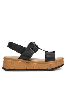 Lasocki Sandały ARC-4883-17 Czarny. Czarne sandały Lasocki, bez wzorów, ze skóry, bez obcasa, na koturnie, bez zapięcia. Za 118,99 zł.