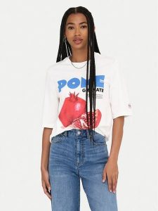 ONLY T-Shirt Phoebe 15351369 Biały Regular Fit. Białe t-shirty ONLY, xs, bez wzorów, z bawełny, bez kołnierzyka, bez ramiączek. Za 59,99 zł.