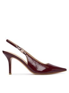 Guess Szpilki FLTNAS LEP05 Bordowy. Czerwone szpilki Guess, z aplikacjami, z lakierowanej skóry, bez obcasa. Za 634,99 zł.