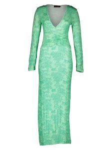 Miss goodlife Sukienka "Green Jungle" w kolorze zielonym rozmiar: XS. Zielone sukienki miss goodlife, xs, bez wzorów, z bawełny, bez kołnierzyka, bez ramiączek, maxi. Za 180,91 zł.