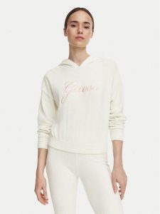 Guess Bluza O6BR04 Z1146 Kremowy Regular Fit. Białe bluzy Guess, xl, z aplikacjami, z syntetyku, bez kaptura. Za 294,99 zł.