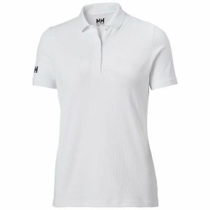 Damska koszulka polo Helly Hansen crew tech. Białe bluzki Helly Hansen, l, bez wzorów, sportowe, bez kołnierzyka, bez ramiączek. Za 246,60 zł.