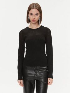DKNY Sweter P3GSBK42 Czarny Regular Fit. Czarne swetry klasyczne DKNY, l, z wiskozy, bez kołnierzyka. Za 359,99 zł.