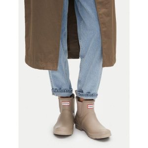 Kalosze Hunter. Brązowe kalosze Hunter, bez wzorów. Za 219,99 zł.