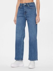 Pepe Jeans Jeansy PL204598 Niebieski Wide Leg. Niebieskie jeansy Pepe Jeans, bez wzorów, z jeansu. Za 259,99 zł.