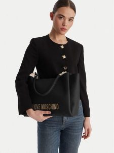 LOVE MOSCHINO Torebka JC4107PP1OKD0000 Czarny. Czarne shopper bag LOVE MOSCHINO, bez wzorów, ze skóry, bez dodatków. Za 768,99 zł.