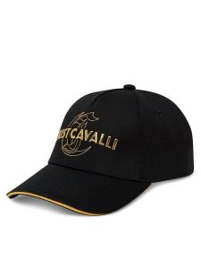 Just Cavalli Czapka z daszkiem 78RAZK50 ZG318 Czarny. Czarne czapki Just Cavalli, bez wzorów, z bawełny. Za 149,99 zł.