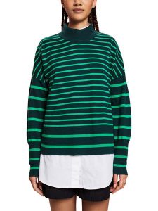 ESPRIT Sweter w kolorze ciemnozielono-zielonym rozmiar: M. Zielone swetry oversize ESPRIT, m, bez wzorów, z bawełny, bez ramiączek. Za 96,60 zł.