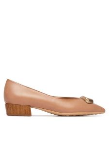 Hispanitas Czółenka HV264775 C007 Beżowy. Brązowe czółenka Hispanitas, bez wzorów, ze skóry, bez obcasa, bez zapięcia. Za 569,99 zł.