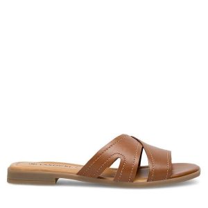 Klapki Lasocki. Brązowe klapki Lasocki, bez wzorów, bez obcasa. Za 77,99 zł.
