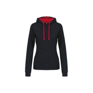 Bluza damska z kapturem Kariban Contrastée. Czarne bluzy KARIBAN, bez wzorów, z kapturem. Za 189,50 zł.
