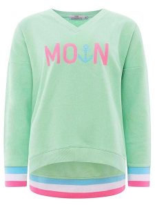 Zwillingsherz Bluza "MoinZH" w kolorze różowo-miętowym rozmiar: L. Zielone bluzy Zwillingsherz, l, bez wzorów, bez kaptura. Za 160,96 zł.