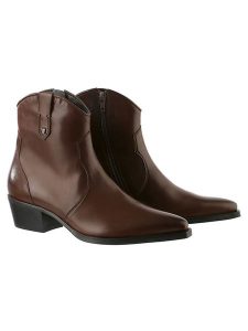 Högl Skórzane botki "Tate" w kolorze brązowym rozmiar: 41. Brązowe botki HÖGL, bez wzorów, bez obcasa, bez zapięcia. Za 404,65 zł.