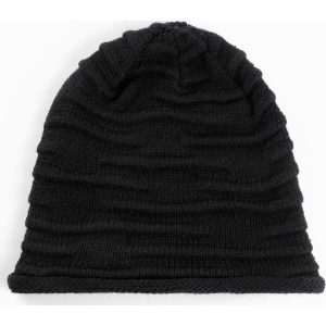 Czapka marszczona beanie. Czarne czapki bonprix, bez wzorów. Za 37,99 zł.