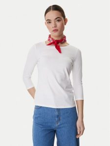 Weekend Max Mara Bluzka Multia 2615971011 Biały Regular Fit. Białe bluzki Weekend Max Mara, xxl, bez wzorów, z bawełny, bez kołnierzyka, bez ramiączek. Za 289,99 zł.