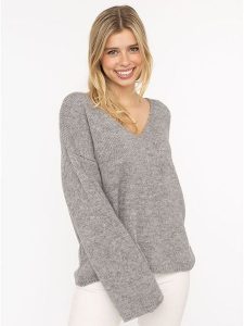 Zwillingsherz Sweter w kolorze szarym rozmiar: XL. Szare swetry oversize Zwillingsherz, xl, bez wzorów, ze splotem, bez ramiączek. Za 131,43 zł.