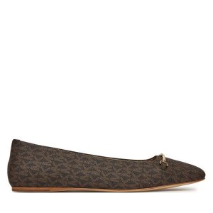 Baleriny MICHAEL Michael Kors. Brązowe balerinki MICHAEL Michael Kors, bez wzorów, ze lnu, bez obcasa, bez zapięcia. Za 399,99 zł.