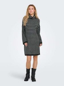 ONLY Sukienka dzianinowa w kolorze czarno-szarym rozmiar: XL. Czarne sukienki ONLY, xl, bez wzorów, z dzianiny, bez kołnierzyka, bez ramiączek, midi. Za 92,21 zł.