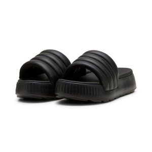 Puma Klapki Karmen Slide Puffy 39539901. Czarne klapki Puma, bez wzorów, z materiału, bez obcasa. Za 174,30 zł.