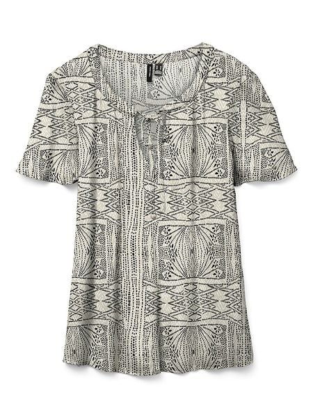 Vero Moda Bluzka w kolorze kremowo-czarnym rozmiar: L. Brązowe bluzki Vero Moda, l, bez wzorów, z wiskozy, klasyczne, bez kołnierzyka, bez ramiączek. Za 56,93 zł.