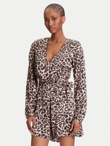 Guess Kombinezon W5YD09 WHCM0 Brązowy Regular Fit. Brązowe kombinezony Guess, xs, z aplikacjami, z wiskozy, bez kołnierzyka, bez ramiączek. Za 499,99 zł.