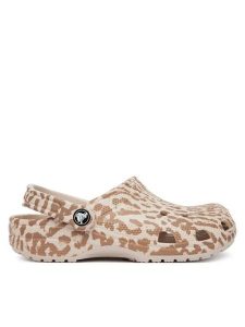 Crocs Klapki Classic Pop Animal Clogs 214153 Beżowy. Brązowe klapki Crocs, bez wzorów, z tworzywa sztucznego, bez obcasa. Za 259,99 zł.