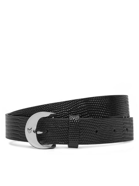 Calvin Klein Pasek Damski Classic Buckle Lizard Emboss 25Mm LV04F7041G Czarny. Czarne paski Calvin Klein, bez wzorów, ze skóry. Za 129,99 zł.