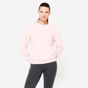 Bluza damska Domyos Gym & Pilates. Czerwone bluzy DOMYOS, s, bez wzorów, z bawełny, bez kaptura. Za 49,99 zł.