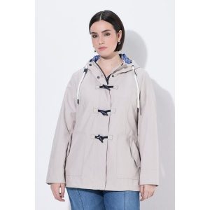 Damskie Kurtka softshellowa HYPRAR hydrofobowa guziki-kołki. Brązowe kurtki Ulla Popken, plus size, bez wzorów, z materiału, bez kaptura. Za 479,99 zł.