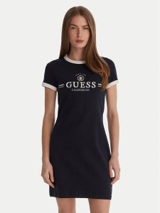 Guess Sukienka codzienna V6GK05 K2988 Granatowy Regular Fit. Niebieskie kombinezony Guess, s, z aplikacjami, z bawełny, bez kołnierzyka, bez ramiączek. Za 289,99 zł.