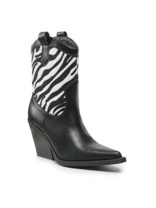 Jenny Fairy Botki LS5841-05 Czarny. Czarne botki Jenny Fairy, bez wzorów, ze skóry, bez obcasa, na słupku, bez zapięcia. Za 239,99 zł.