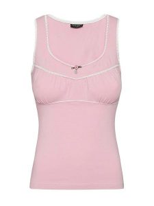 Vive Maria Top "Summer Lolita" w kolorze jasnoróżowym rozmiar: L. Różowe topy Vive Maria, l, bez wzorów, z bawełny, bez kołnierzyka, bez ramiączek. Za 92,21 zł.
