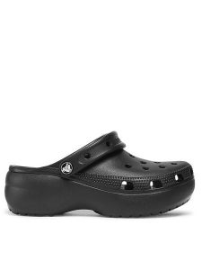 Crocs Klapki Classic Platform Clog 206750 Czarny. Czarne klapki Crocs, bez wzorów, z tworzywa sztucznego, bez obcasa. Za 209,99 zł.