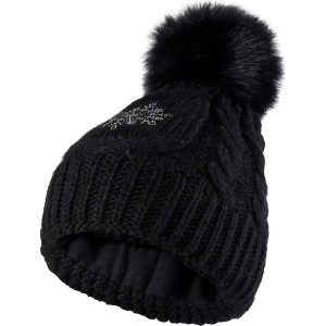 Czapka z Futrzanym Pomponem - Czarna. Czarne czapki Awama, bez wzorów, z futra. Za 109,90 zł.