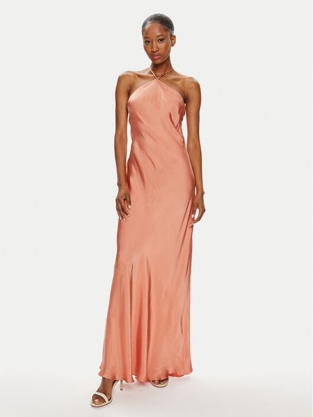 TWINSET Sukienka wieczorowa 241TT2161 Pomarańczowy Slim Fit. Brązowe sukienki Twinset, bez wzorów, z wiskozy, wizytowe, bez kołnierzyka, bez ramiączek. Za 559,99 zł.