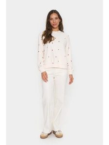SAINT TROPEZ Bluza w kolorze kremowym rozmiar: XL. Brązowe bluzy Saint Tropez, xl, bez wzorów, z bawełny, bez kaptura. Za 86,99 zł.